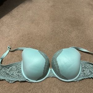 Blue lace bra